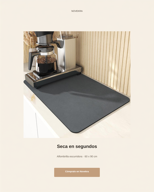 Banner Novekra alfombrilla escurridora - Seca en segundos