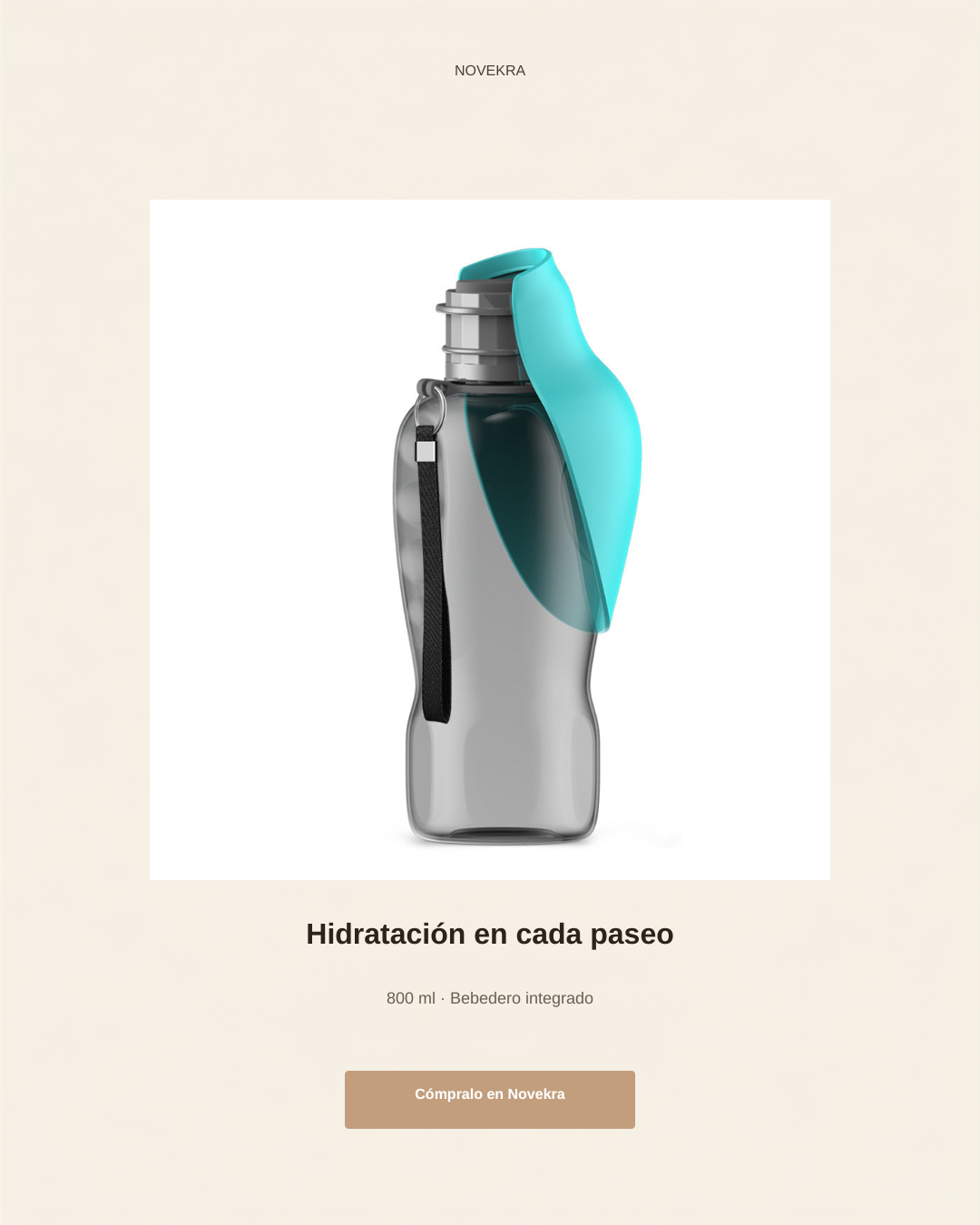 Banner Novekra botella para mascotas 800ml - Hidratación en cada paseo
