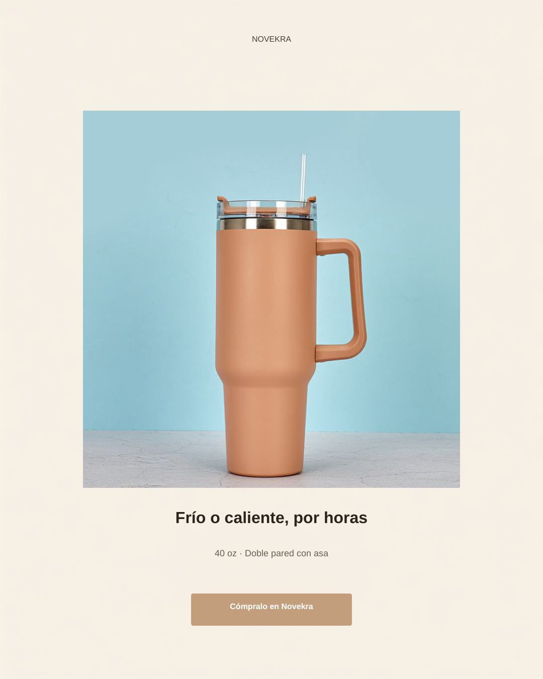 Banner Novekra vaso térmico 40oz - Frío o caliente por horas